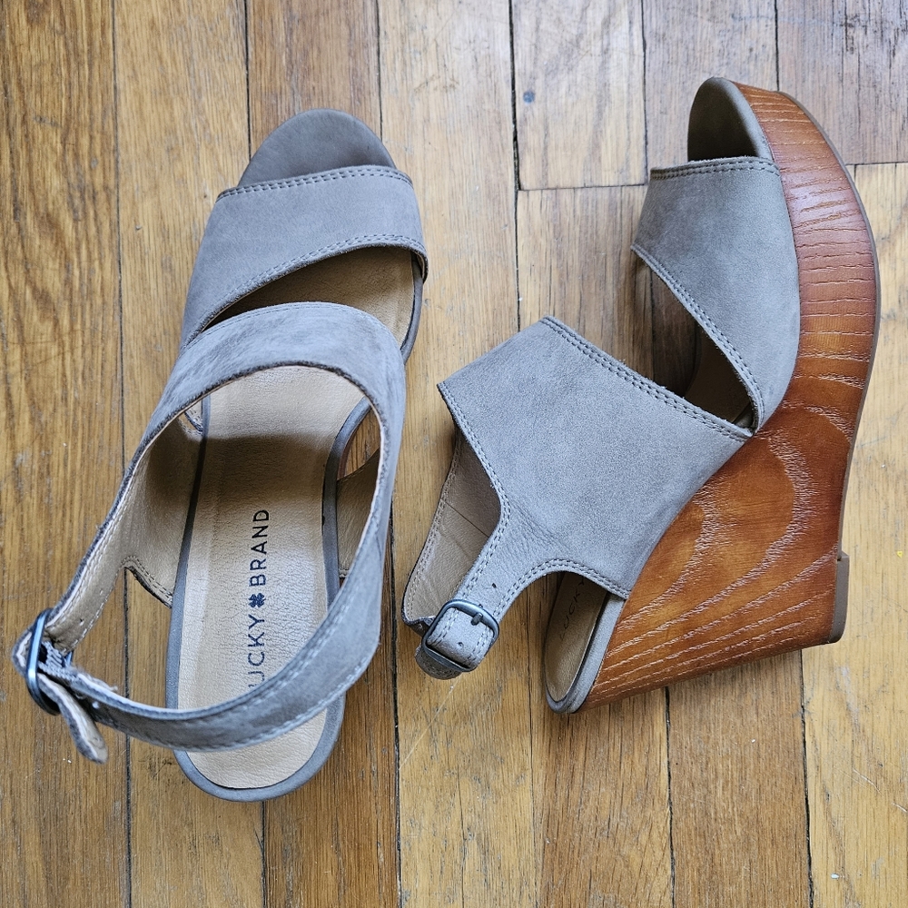 Lucky Brand wedge heels. Size 9.